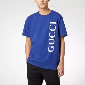 GUCCI Vertical Logo Men’s Cotton T-Shirt Size XS